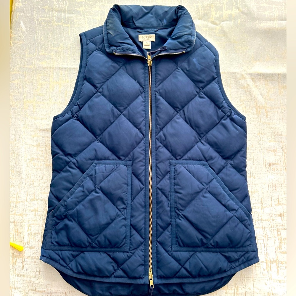 J. Crew Women’s Quilted Down Vest NavyBlue - Extra Small